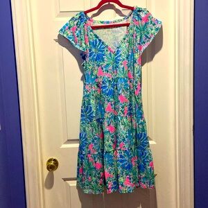 Lilly Pulitzer Kawai Dress Large NWOT in Soleil Pink Good Hare Day